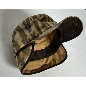 Vintage Cabelas Camo Hunting Hat Convertible w/ Ear Flaps Made In USA